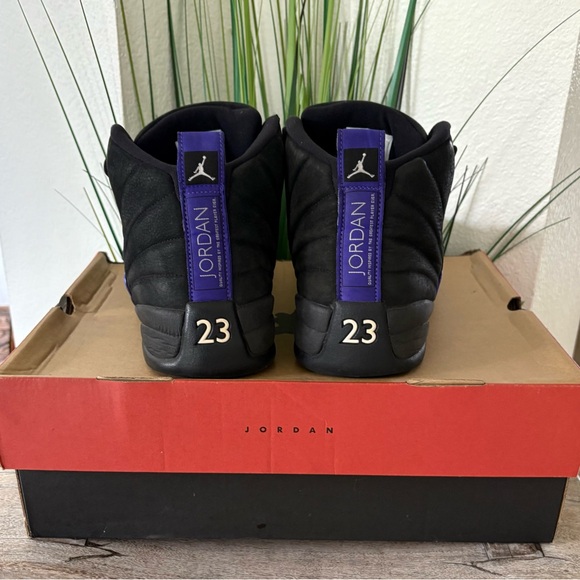 Jordan 12 XII Black Dark Concord Sneakers - Picture 6 of 10